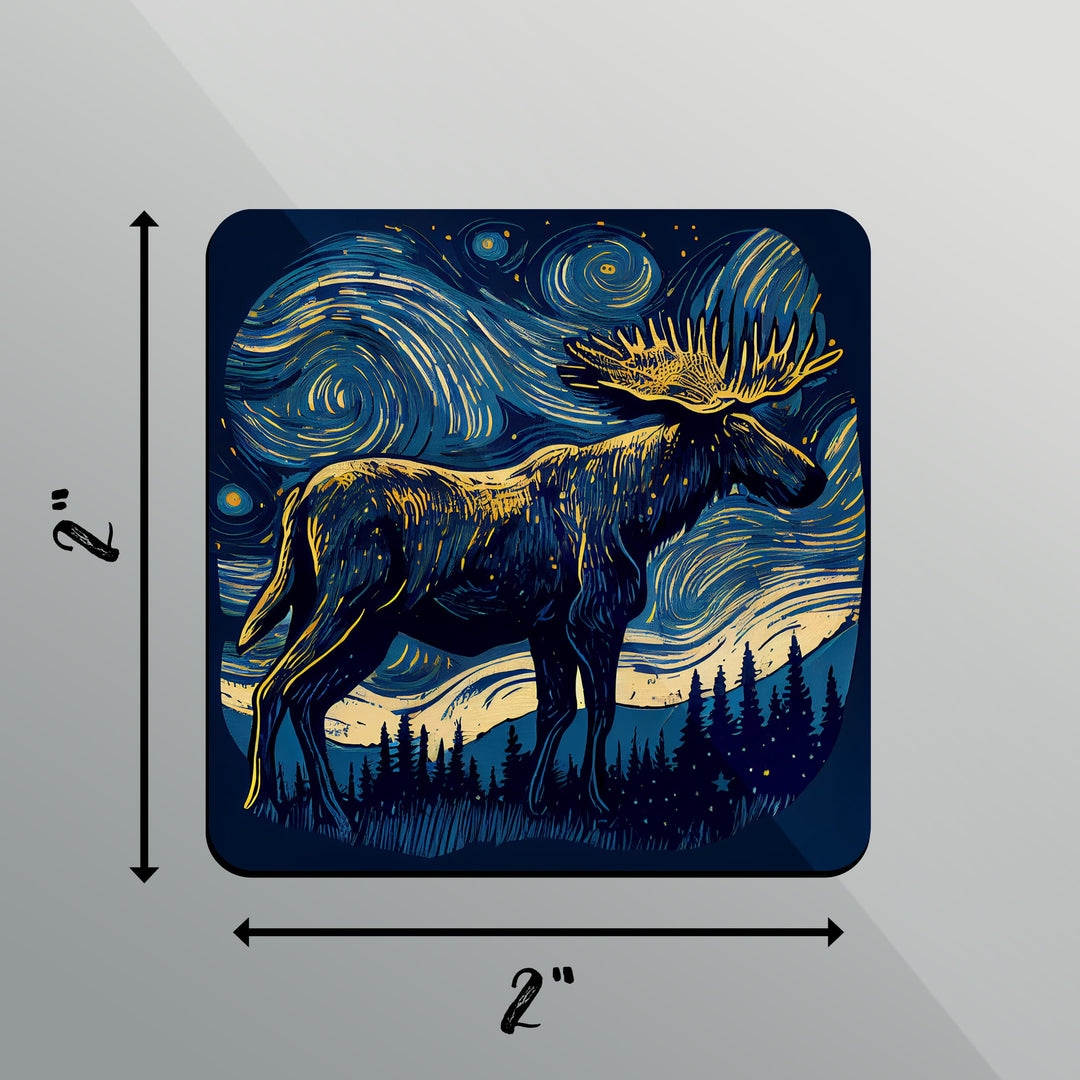 Moose Vangough Square Magnet 2 Inch