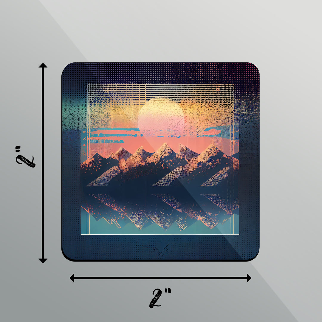 Construct Mountains Square Magnet 2 Inch