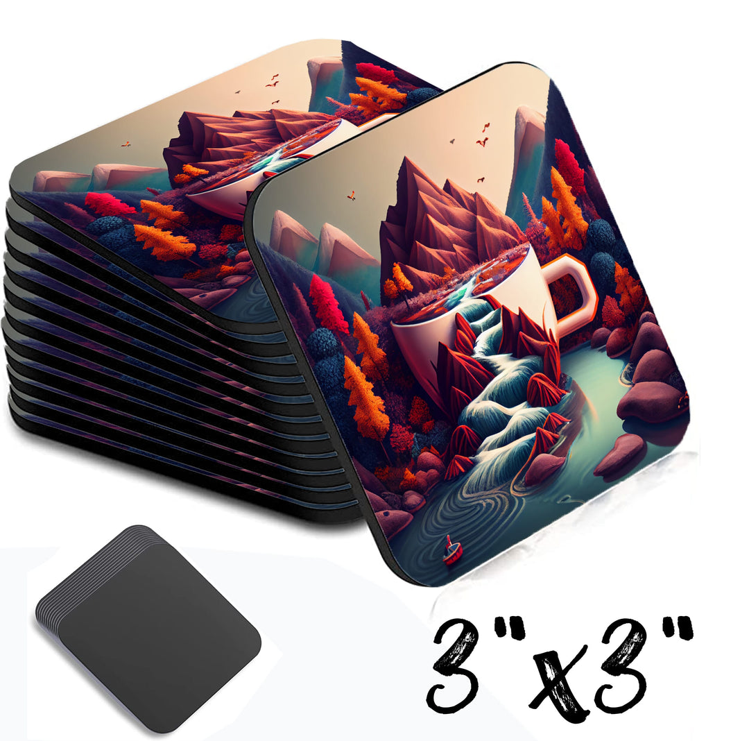 Coffee Land Square Magnet 3 Inch