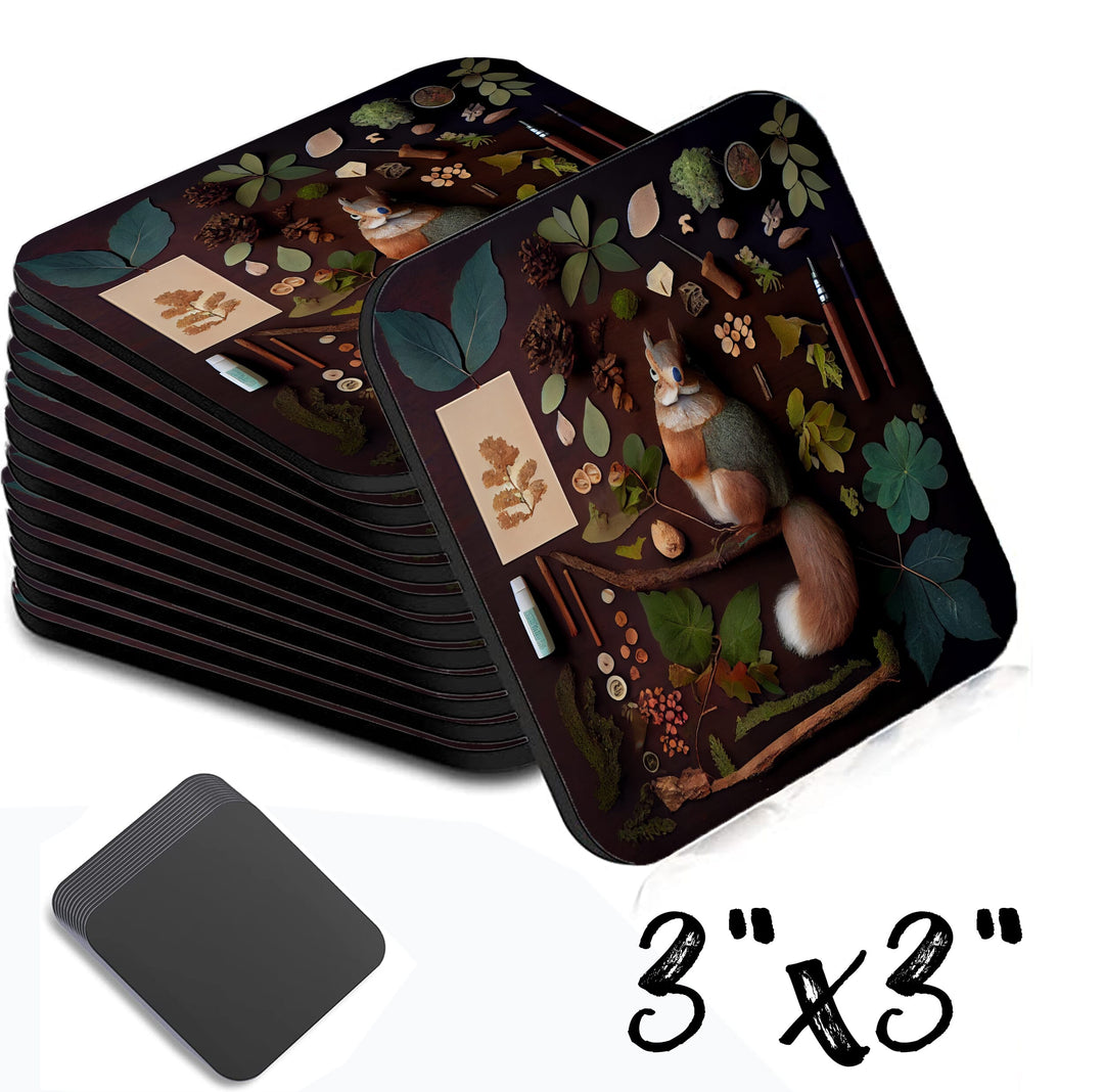 Leaf Collection Square Magnet 3 Inch