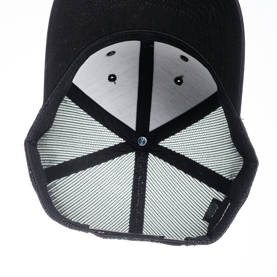 Cherry Wood & Red Copper Montana Trucker Hat - Black