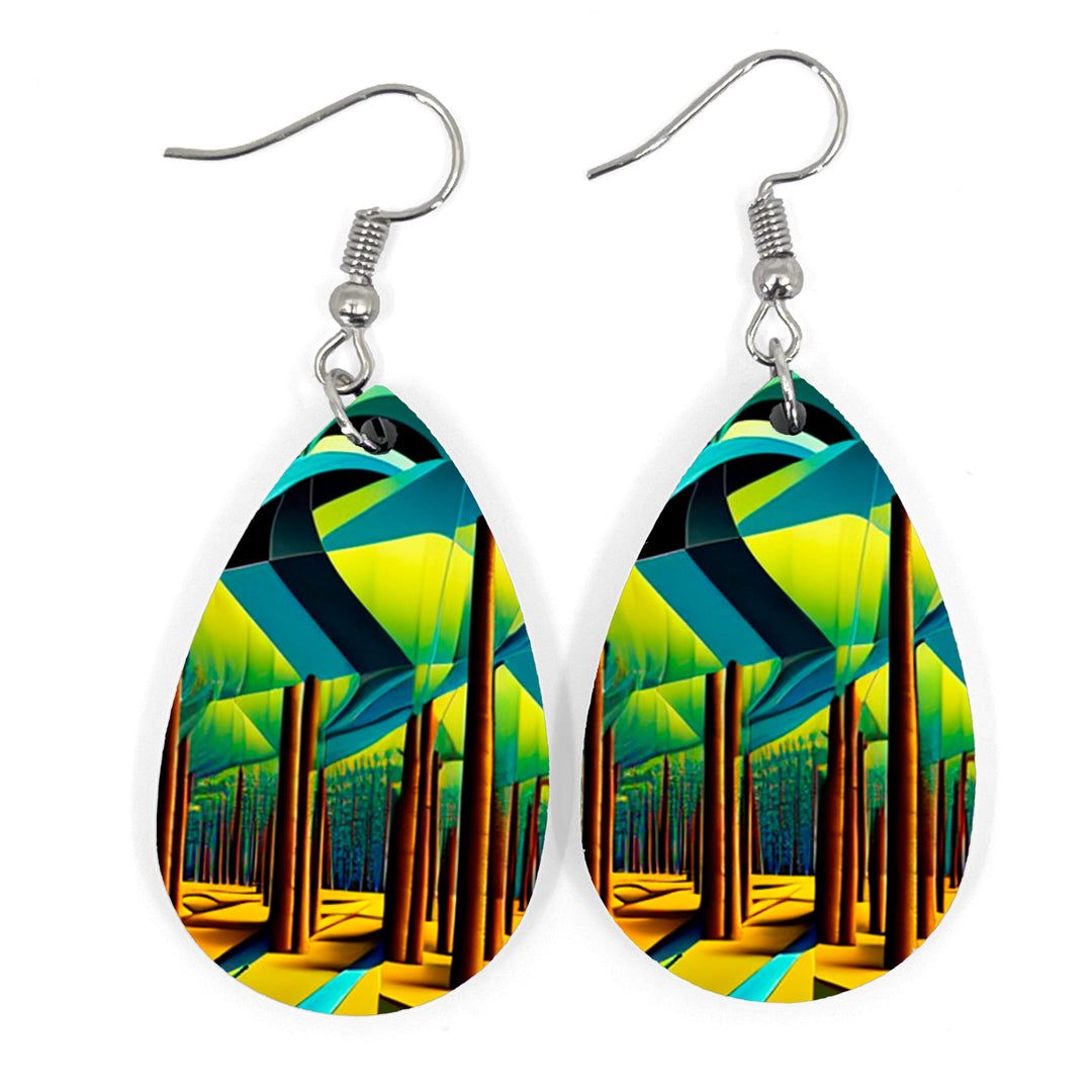 Digital Forest Teardrop Earring