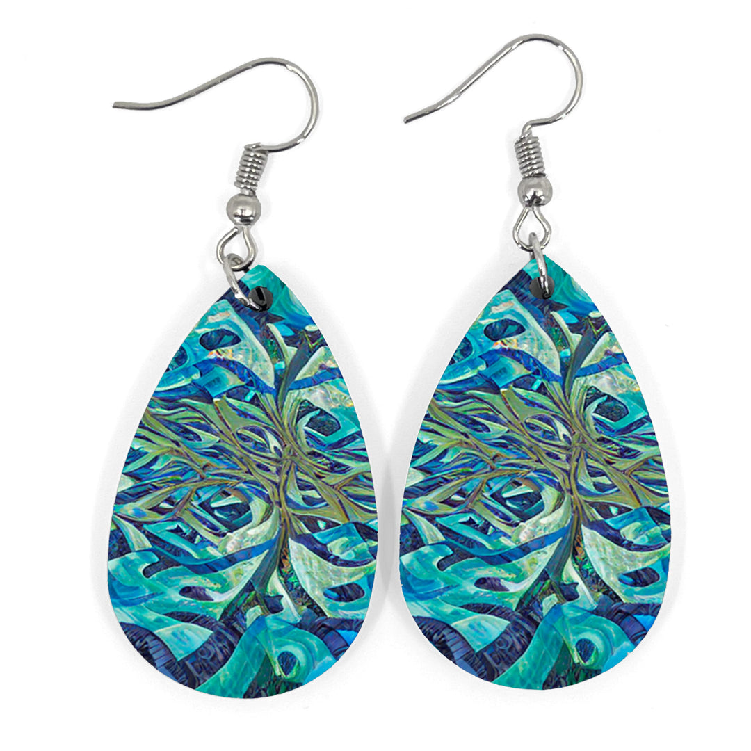 Sea Fractal Teardrop Earring