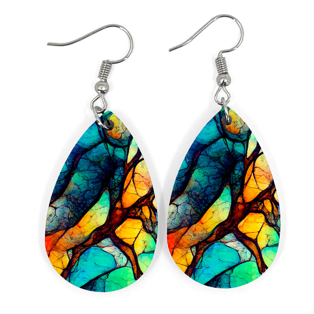 Rainbow Agate Teardrop Earring