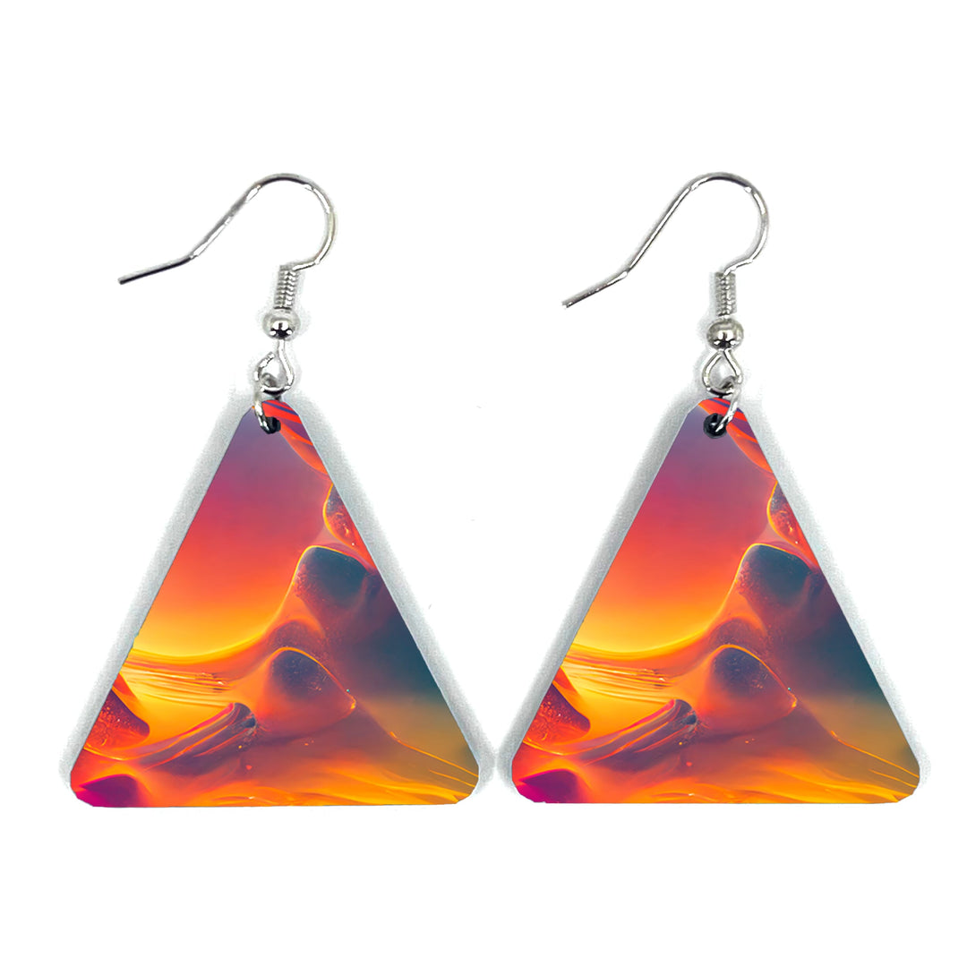 Cloudy Sunrise Triangle Earring