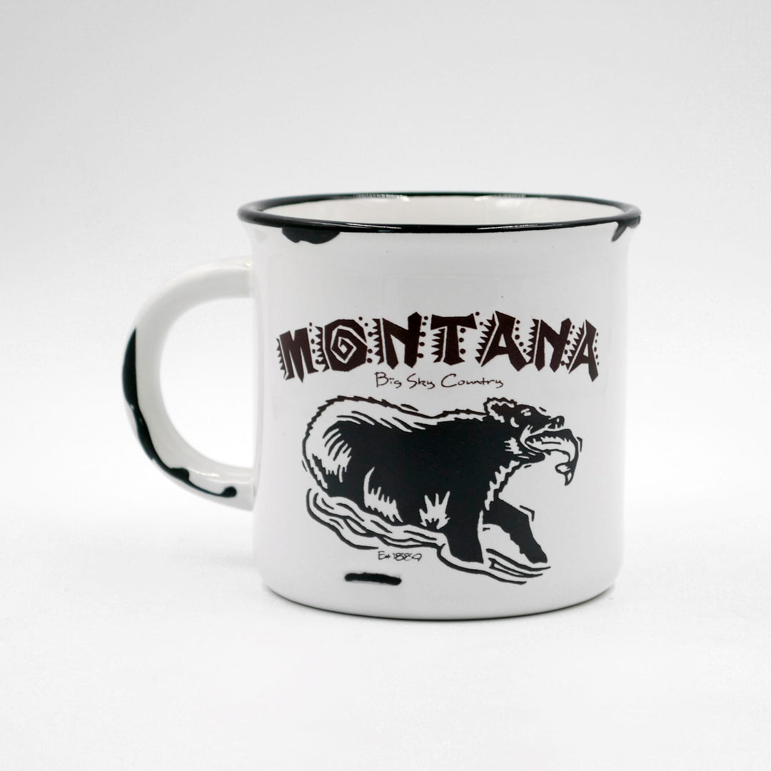 Montana Bear Fishing Vintage Campfire Mug