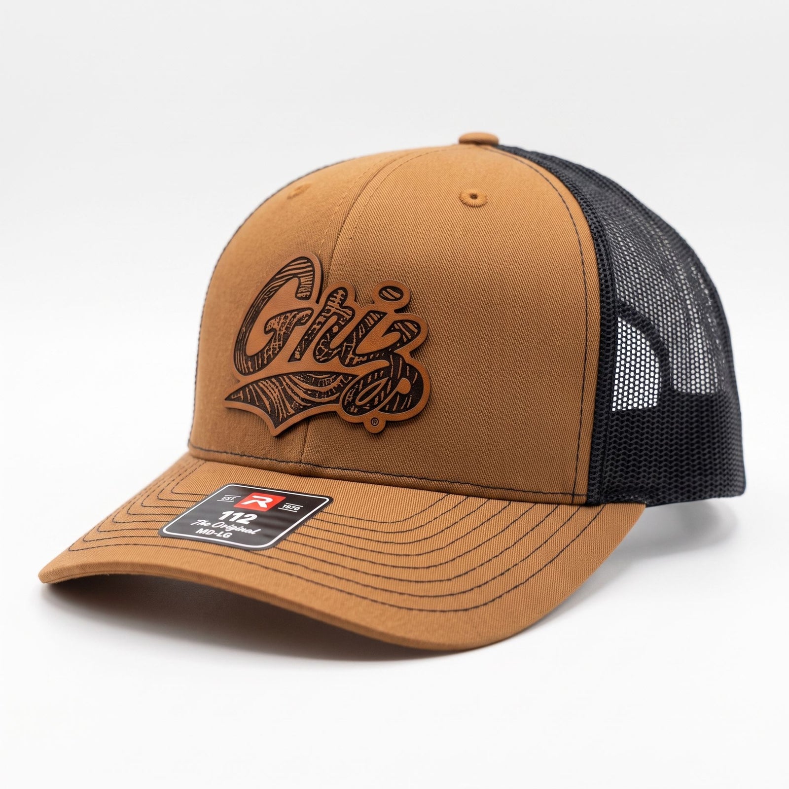 Griz Wood Print Leatherette Patch - Richardson Trucker Cap
