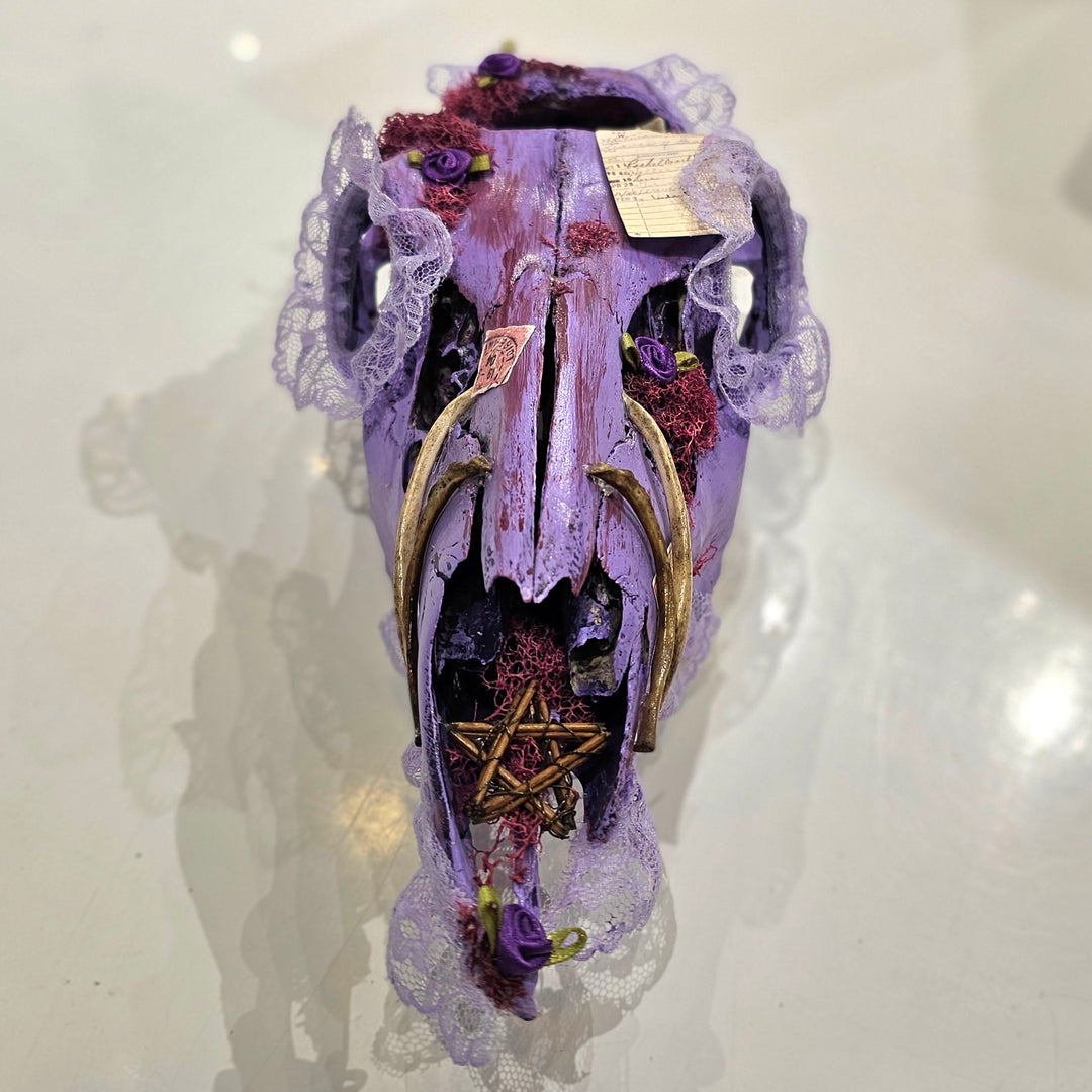 Purple Lace Deer Skull