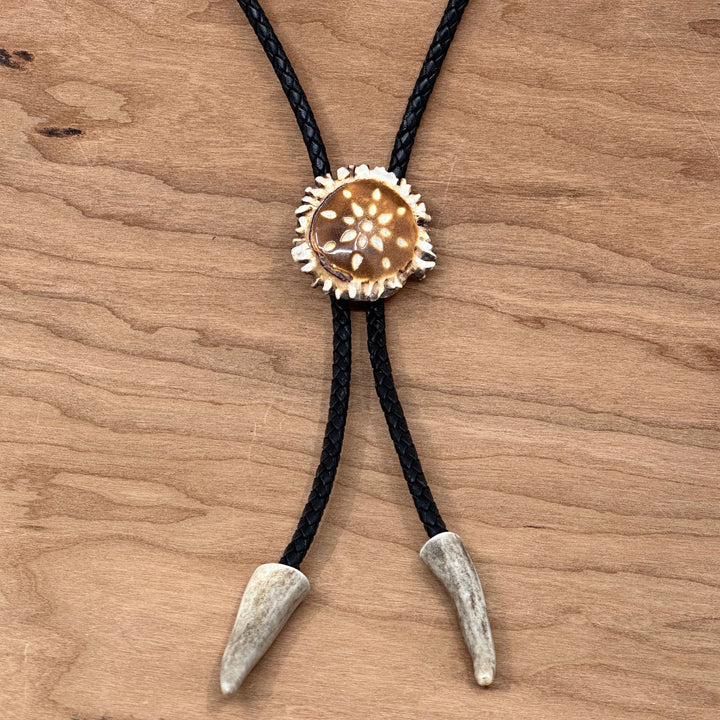 Designed Antler Bolo Tie—one of a kind western bolo tie made from real antler in Montana by 406 Antlery