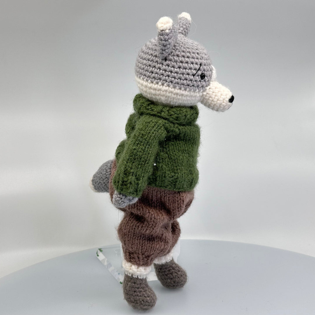 Crochet Wolf Stuffie Doll