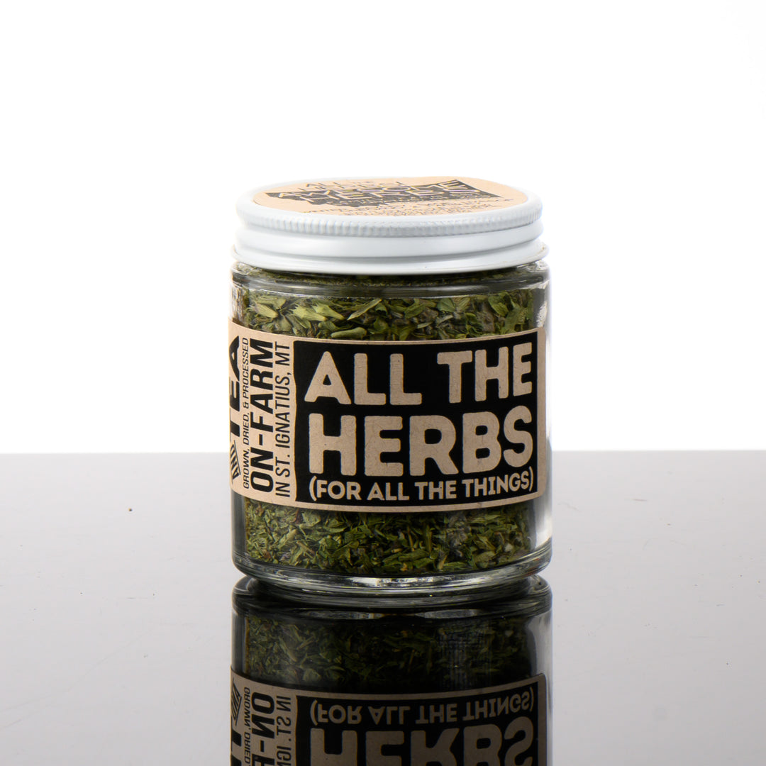 Awesome Herbs's Montana-grown Culinary Herbs - All The Herbs - in a metal tin for gifting or home use