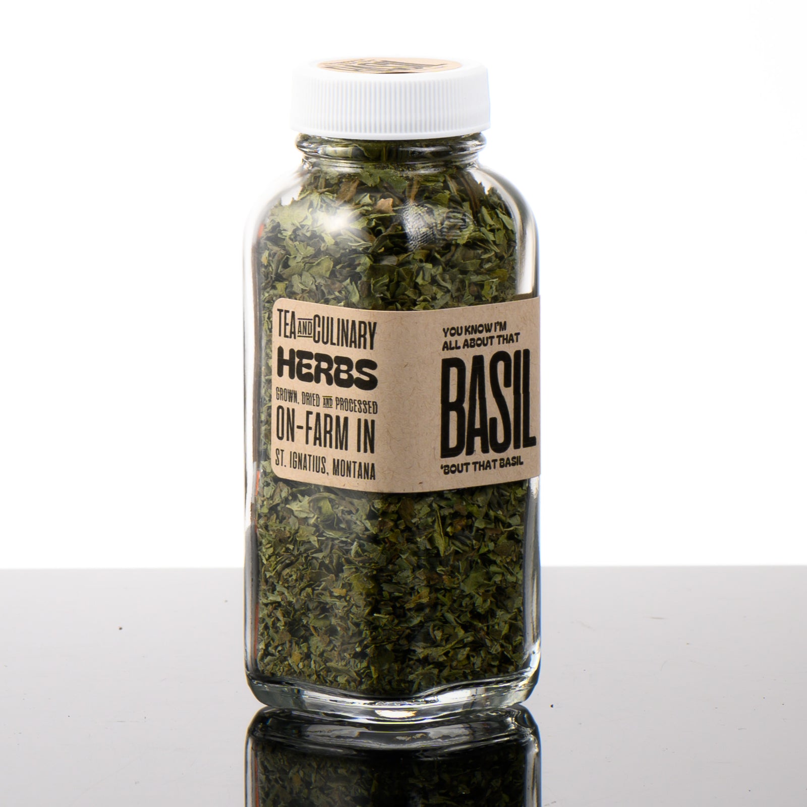 Awesome Herbs's Montana-grown Culinary Herbs - (You know I'm all about that) Basil - in glass jar for gifting or home use. 