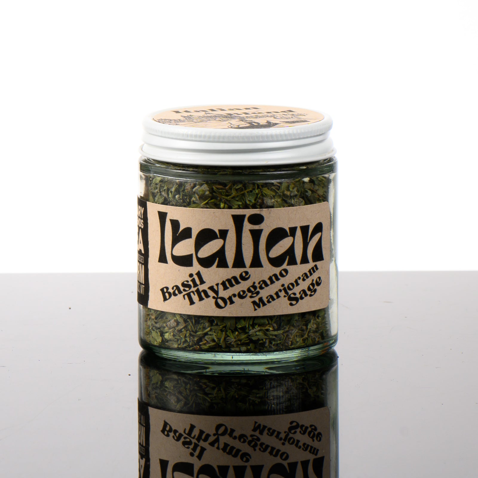 Awesome Herbs's Montana-grown Culinary Herbs - Italian Blend - in glass jar for gifting or home use. 