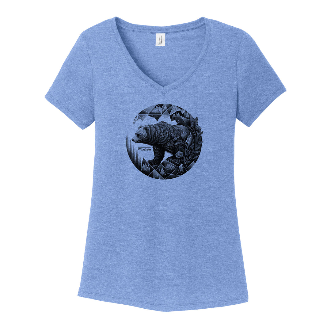 Bear Geode - Ladies Tri V-Neck