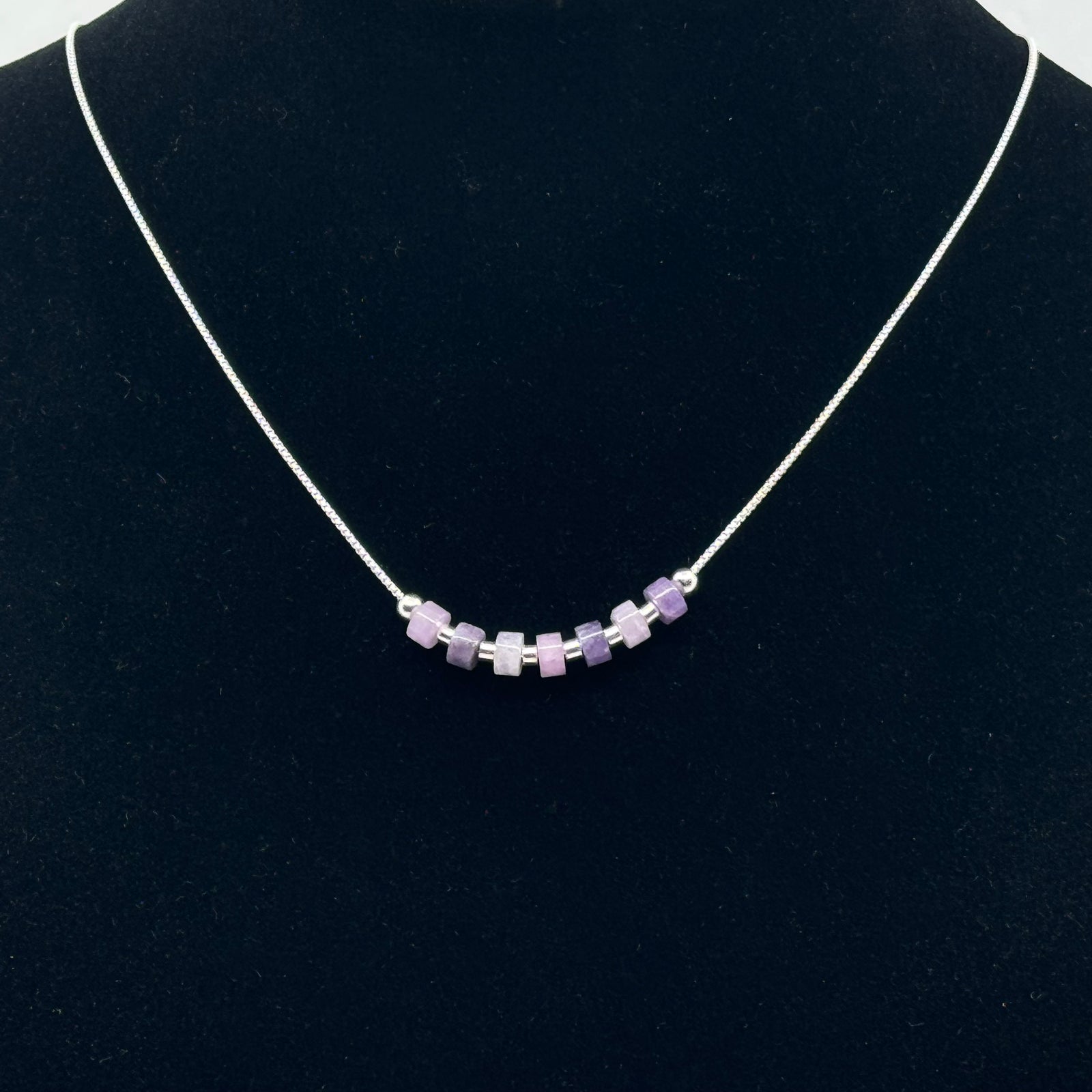 Bijou by Sam's Adjustable Sterling Silver Necklace with Amethyst, fine jewelry made in Montana