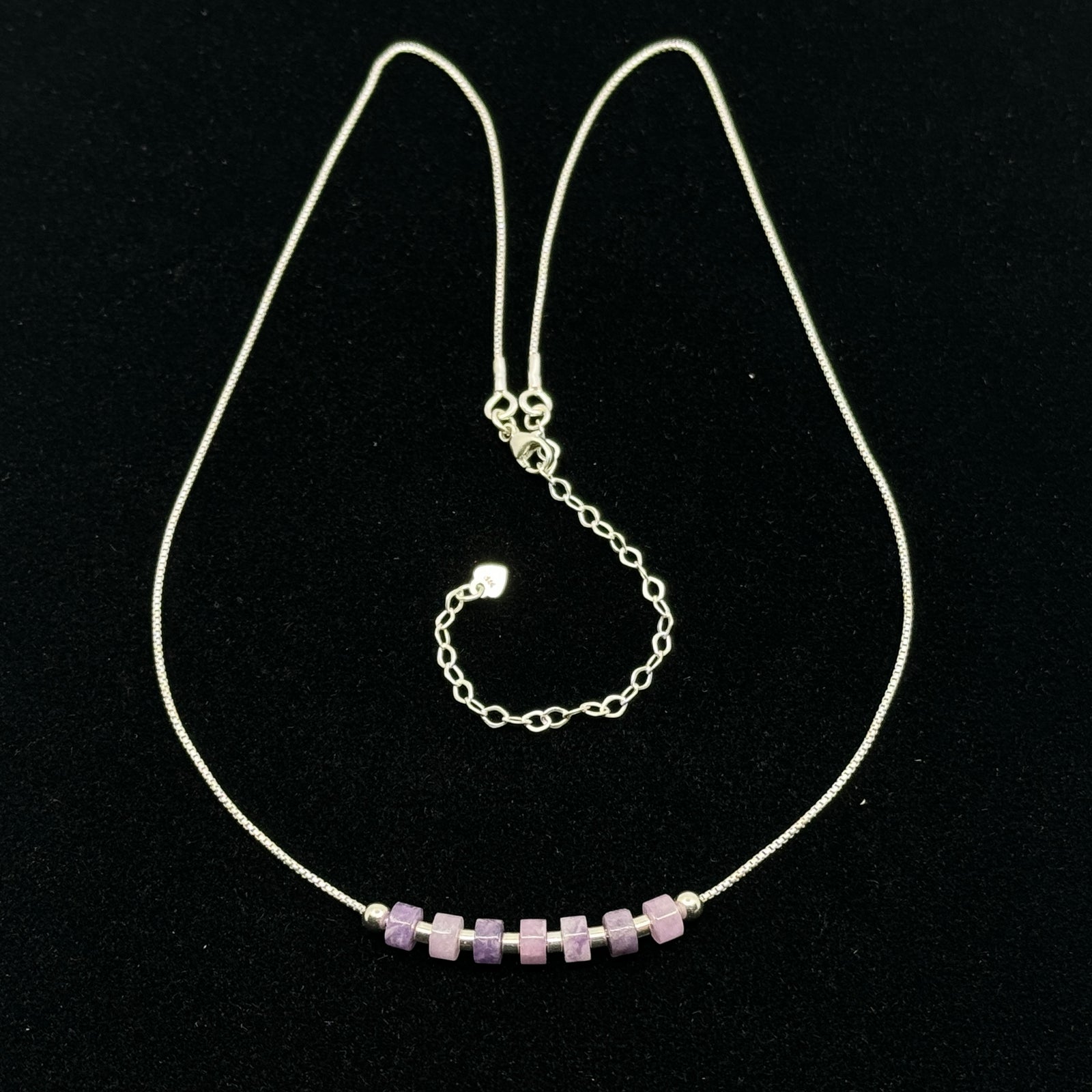 Bijou by Sam's Adjustable Sterling Silver Necklace with Amethyst, fine jewelry made in Montana
