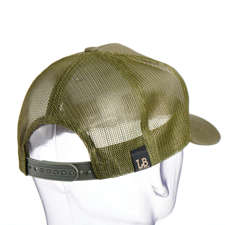 Montana Walnut & Copper Plate Patch Olive Green Trucker Cap