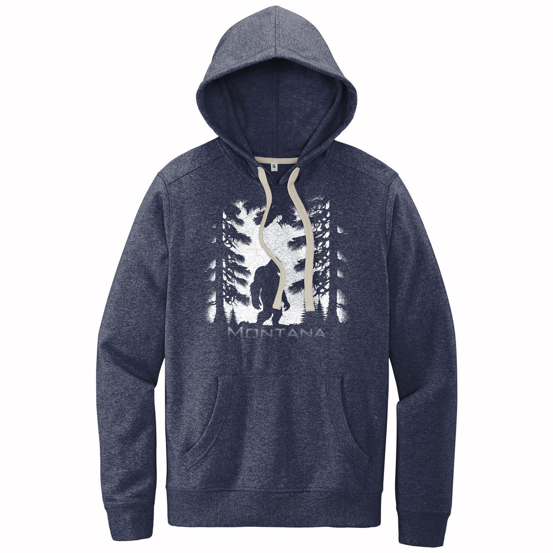 Bigfoot Dark Forest Montana - Sustainable Recycled Fleece Hoodie