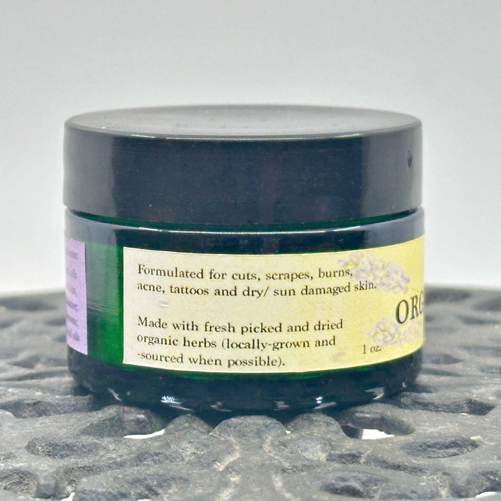 1 oz. jar of Cedarwood & Bergamot Organic Healing Balm, handmade in small batches in Montana by Dr. Smith Botanicals
