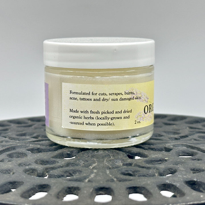 2 oz. jar of Lemongrass Organic Healing Balm, handmade in small batches in Montana by Dr. Smith Botanicals