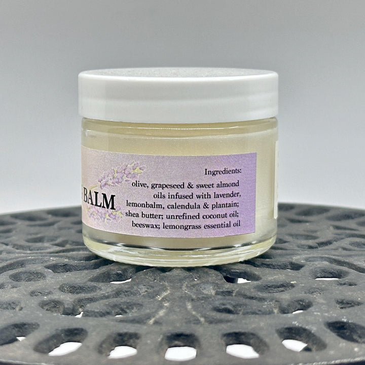 2 oz. jar of Lemongrass Organic Healing Balm, handmade in small batches in Montana by Dr. Smith Botanicals