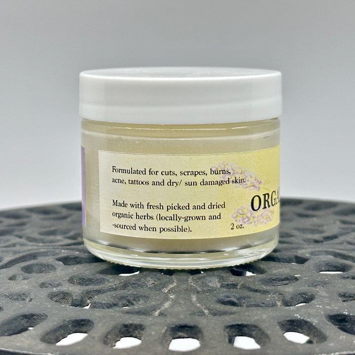 2 oz. jar of Lavender Organic Healing Balm, handmade in small batches in Montana by Dr. Smith Botanicals