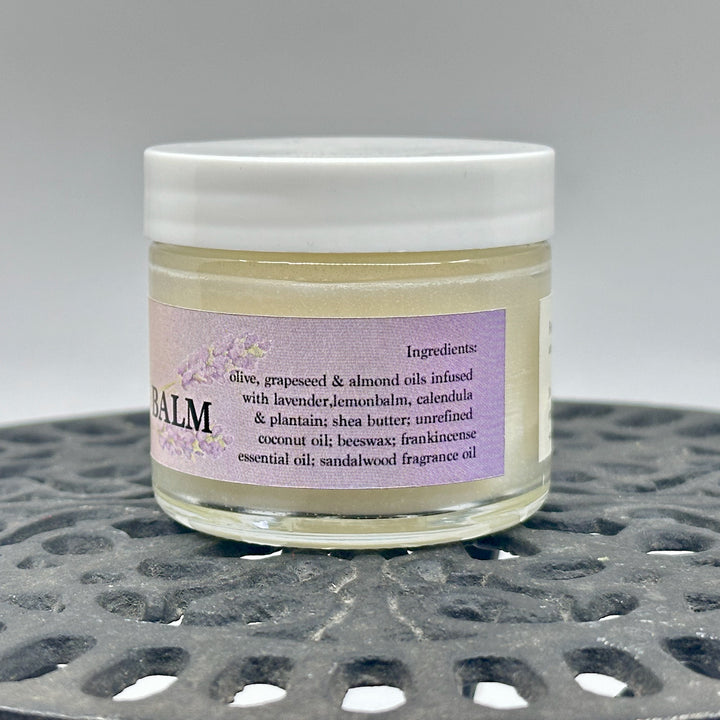 2 oz. jar of Lavender Organic Healing Balm, handmade in small batches in Montana by Dr. Smith Botanicals