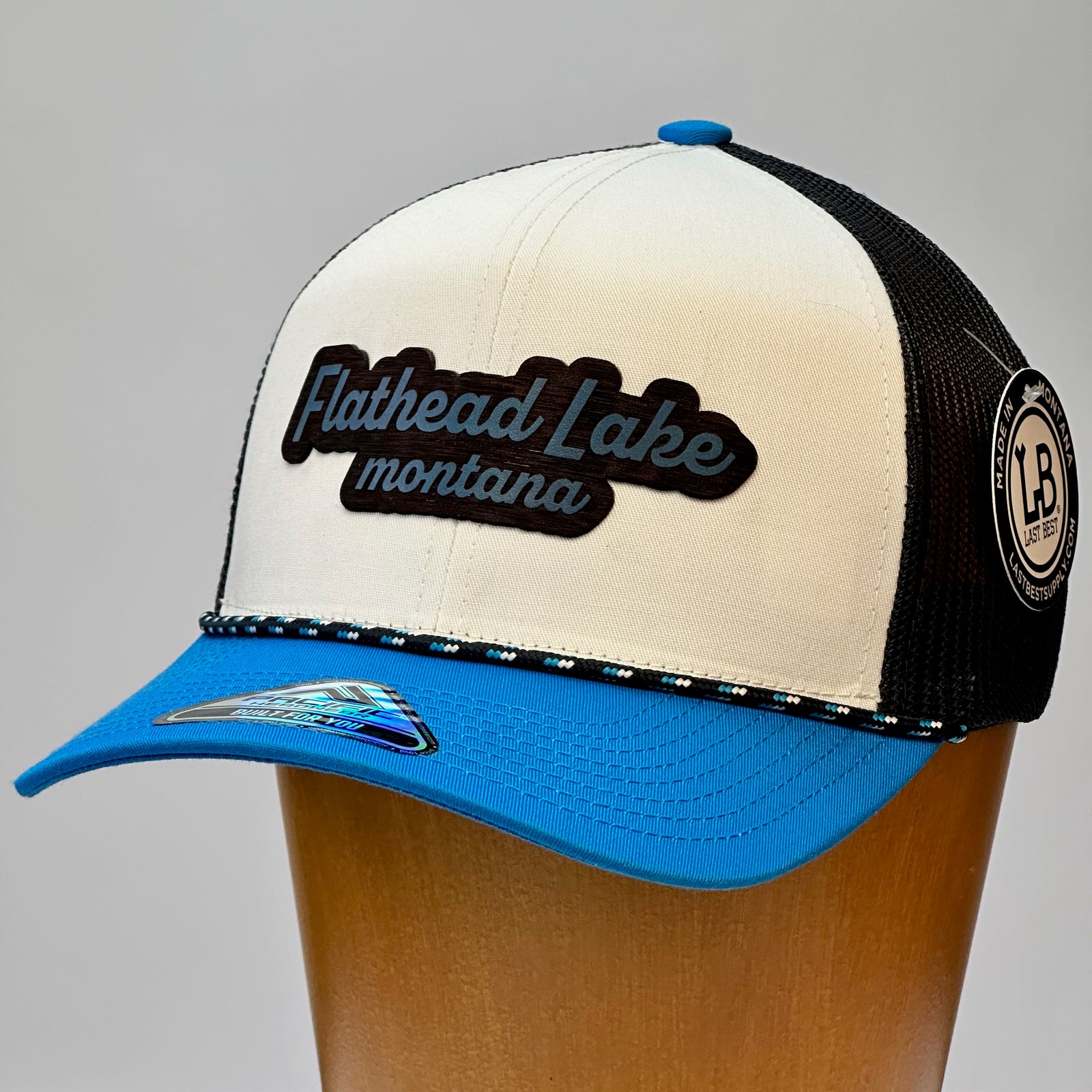 Celebrate Flathead Lake with this hand-dyed leather patch hat. Montana-made, durable, and stylish. Captains Hat