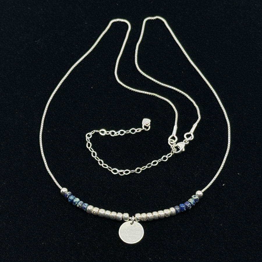 Bijou by Sam's Sterling Silver and Blue Beaded Necklace