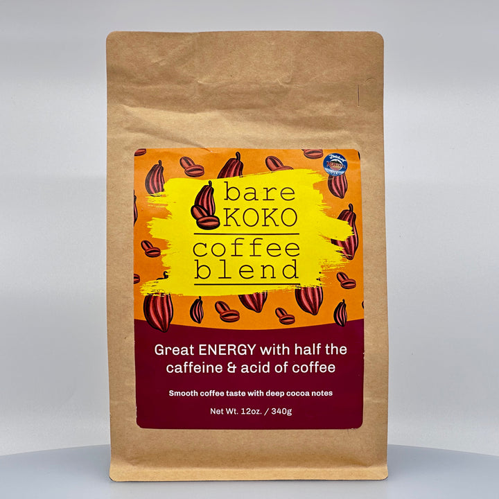 12 oz. bag of ground bare KOKO coffee blend, front