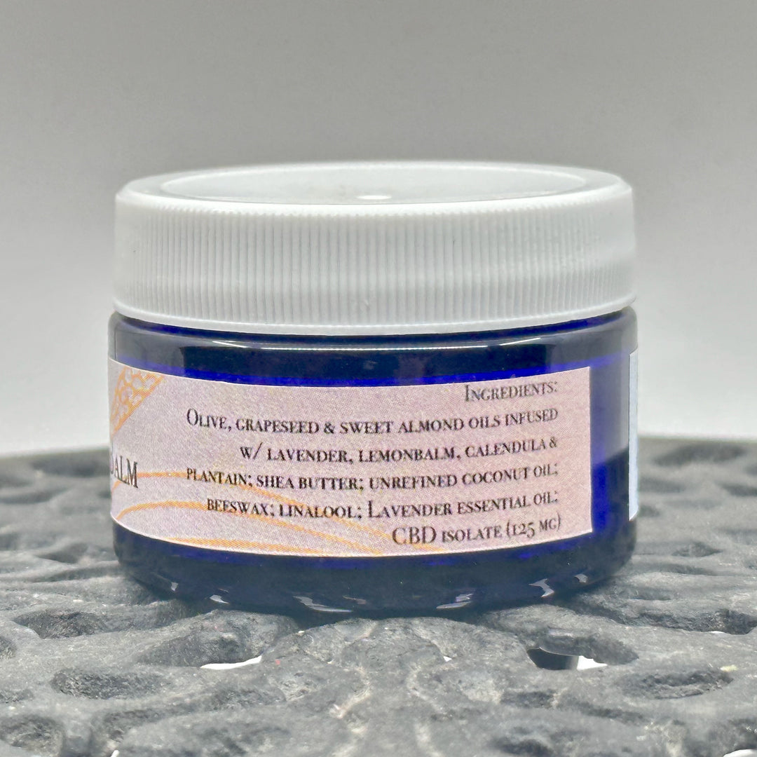 1 oz. jar of Dr. Smith Botanicals Lavender ReLeaf Hemp Healing Balm, ingredients