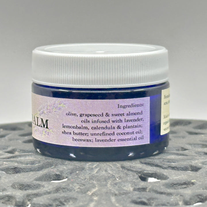 1 oz. jar of Dr. Smith Botanicals' Lavender Organic Healing Balm, ingredients