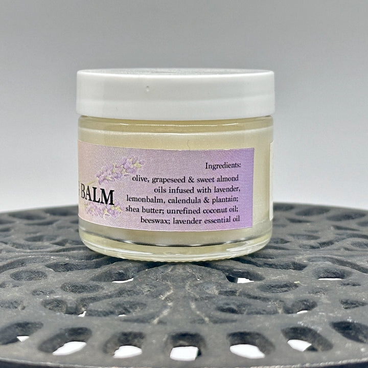 2 oz. jar of Dr. Smith Botanicals' Lavender Organic Healing Balm, ingredients