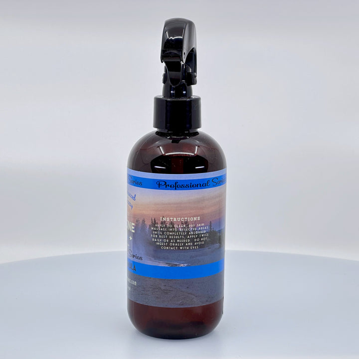 8 oz. bottle of Medicine Springs Professional Series Skin Formula Hot Spring Spray, instructions