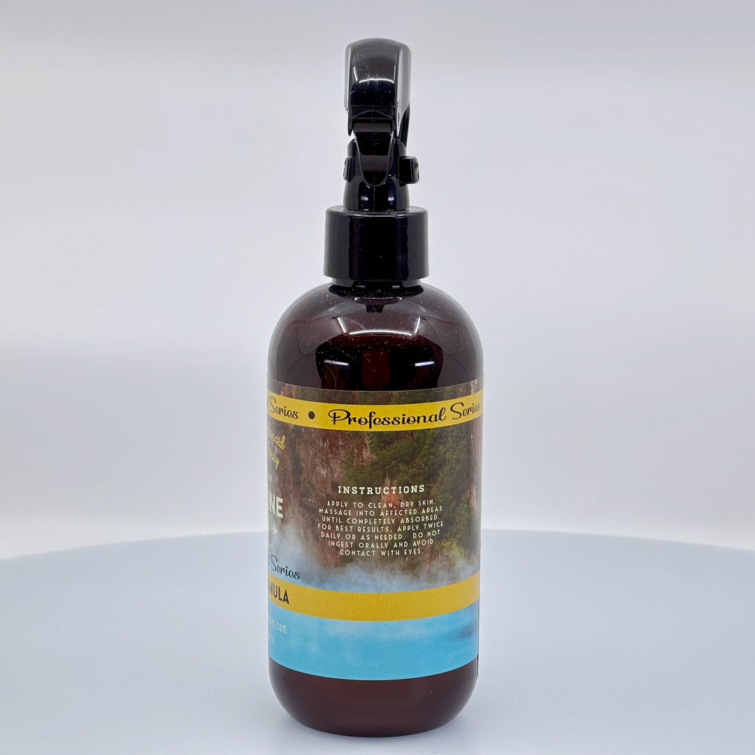 8 oz. bottle of Medicine Springs Professional Series Joint Formula Hot Spring Spray, instructions