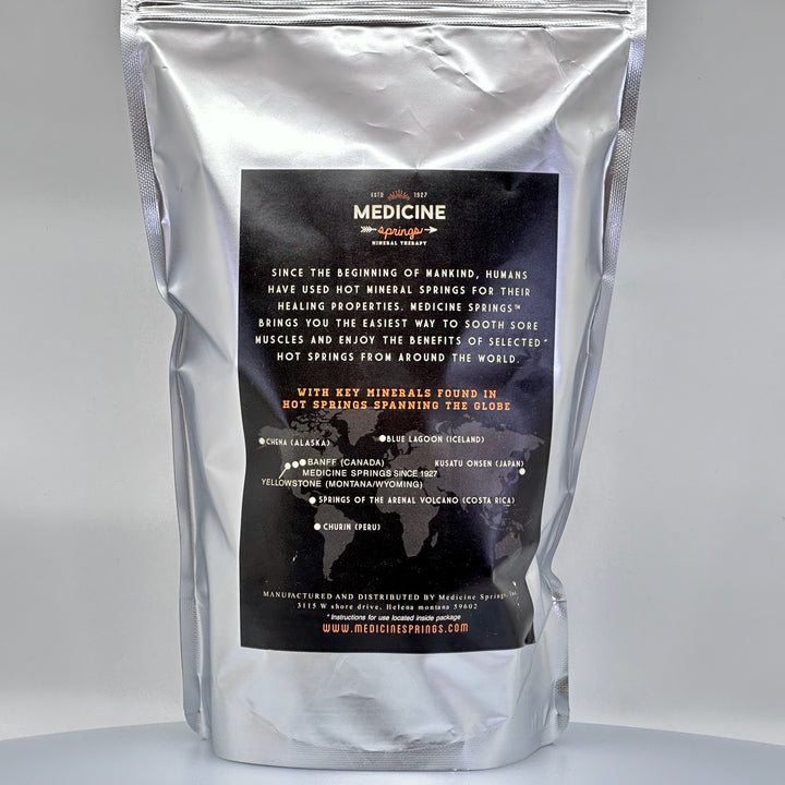 17 oz. bag of Medicine Springs' Sport Formula Mineral Bath Soak (2 soaks), description