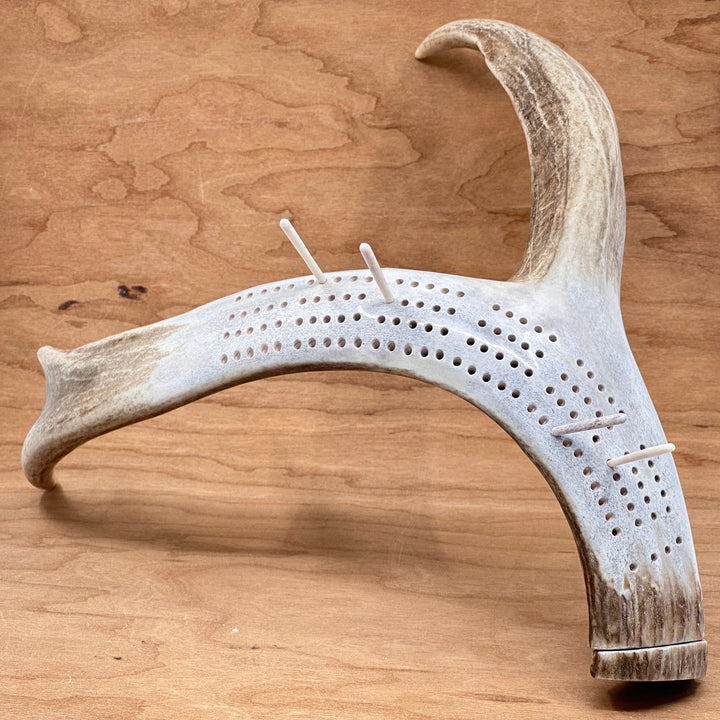 406 Antlery's Large Plain Antler Cribbage Board, top