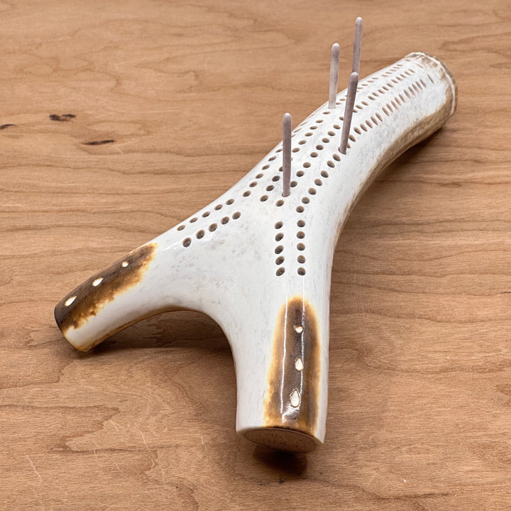 406 Antlery's Small Designed Antler Cribbage Board, front