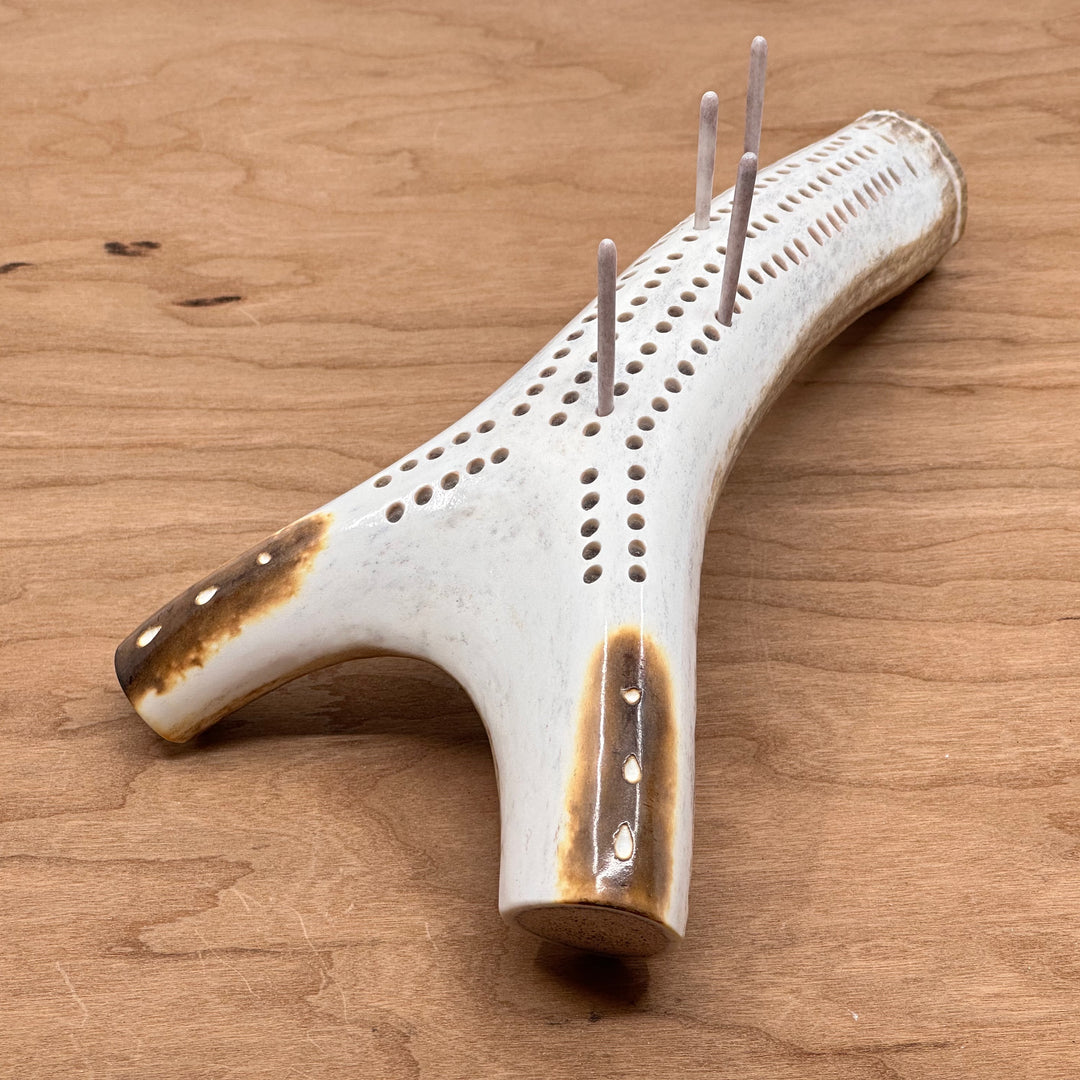 406 Antlery's Small Designed Antler Cribbage Board, front