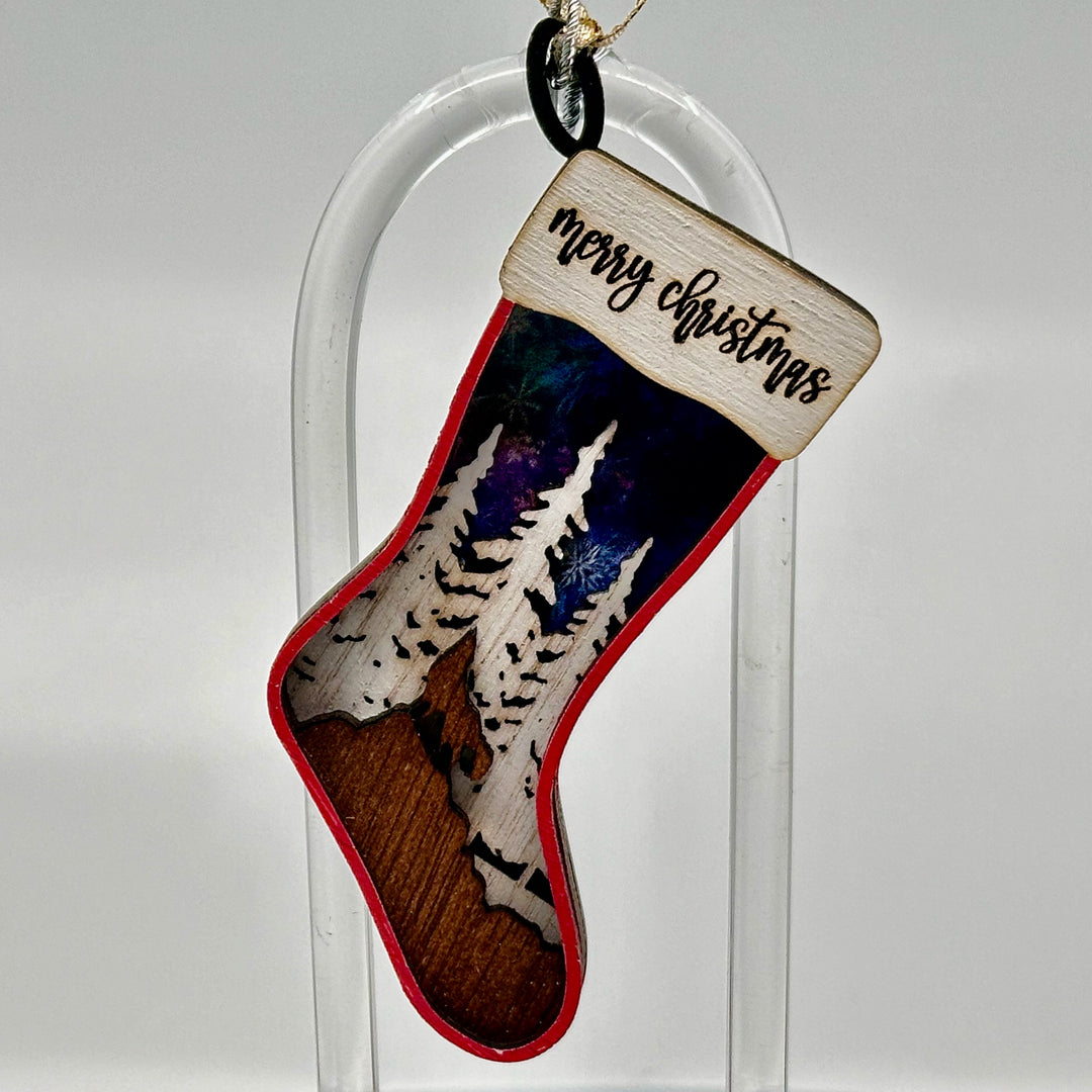 RJS Engraving & Design Wolf Stocking Ornament
