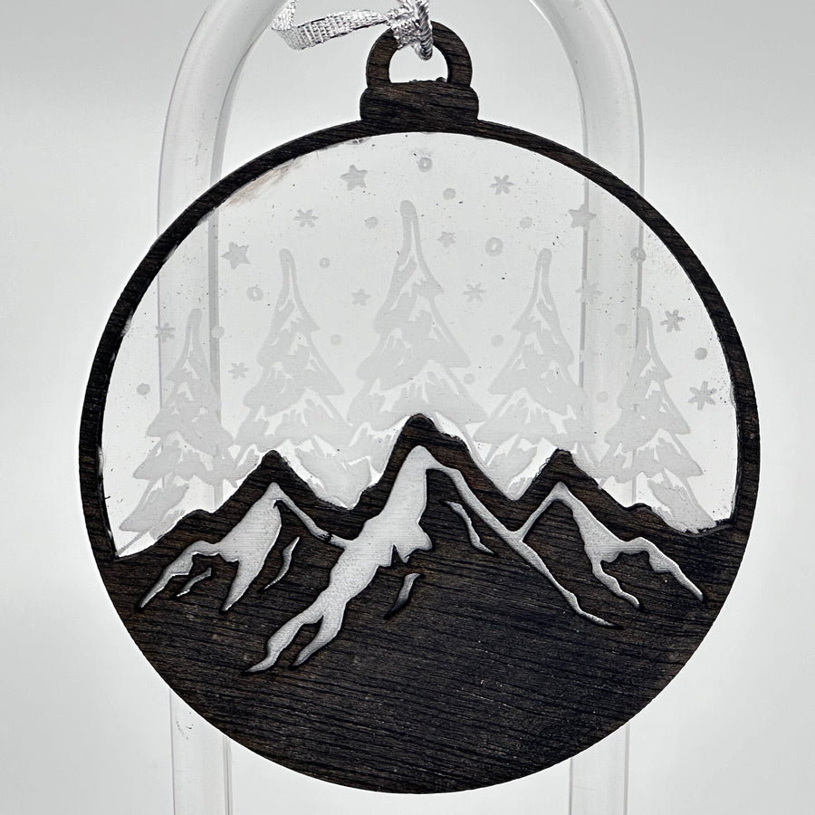 RJS Engraving & Design Mountains Christmas Ornament