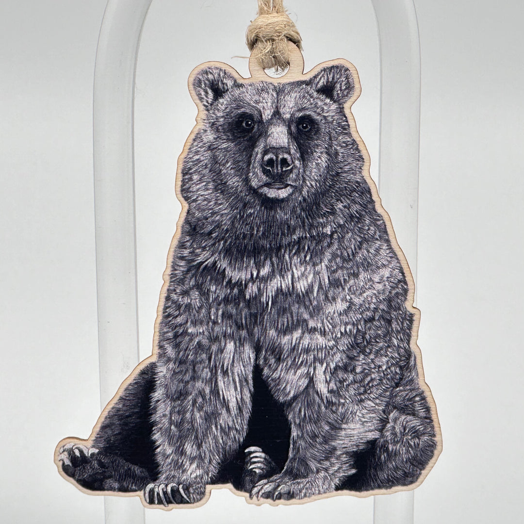 Brittany Finch Art Sitting Bear Ornament