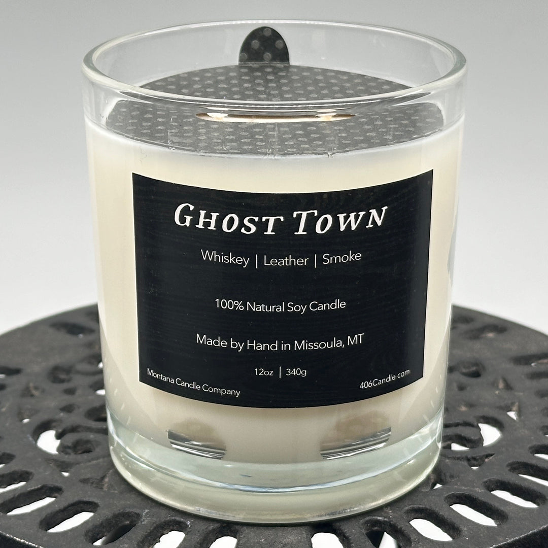 Montana Candle Company Ghost Town Coconut/ Soy Wax Candle, 12 oz. glass tumbler