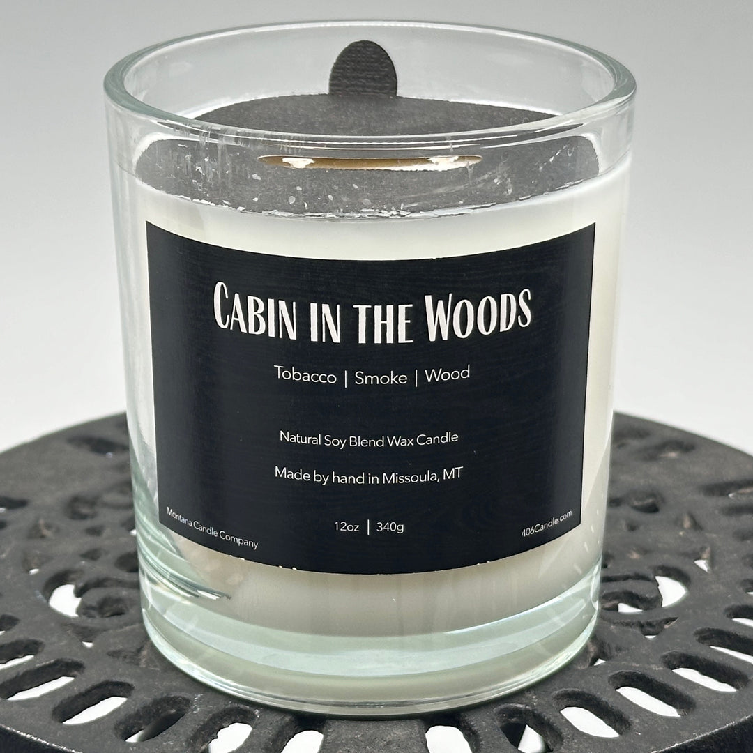 Montana Candle Company Cabin in the Woods soy blend candle, 12 oz. glass tumbler