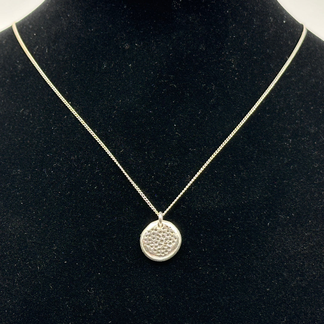 Patagonian Hands's Dots Necklace--a Fine Silver (.999) pendant with Sterling Silver (.925) Chain