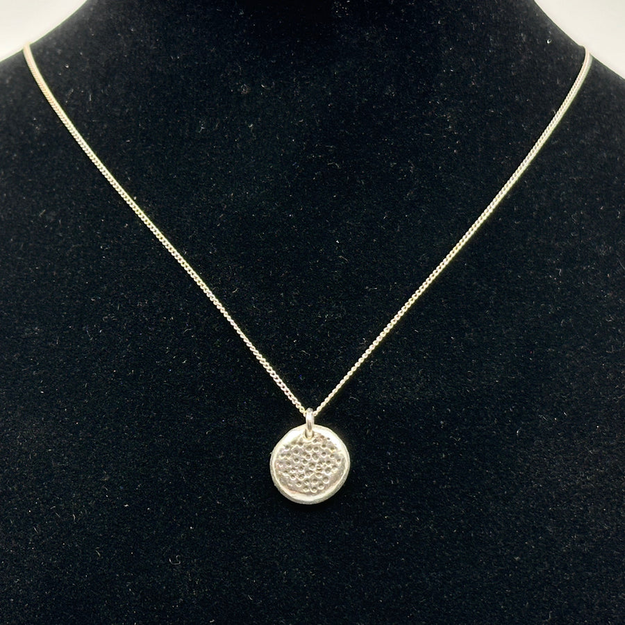 Patagonian Hands's Dots Necklace--a Fine Silver (.999) pendant with Sterling Silver (.925) Chain