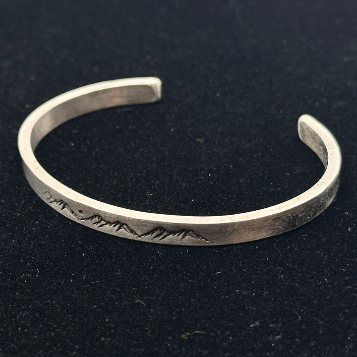 Sterling Silver (.925) Cordillera Cuff Bracelet (mountain range motif) by Patagonian Hands