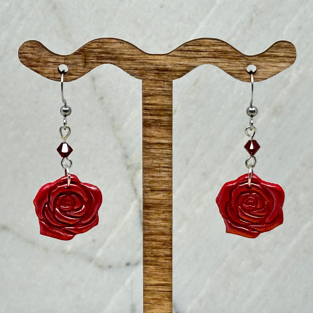 Pair of Bitterroot Shining Creations' Valentine Earrings (roses)
