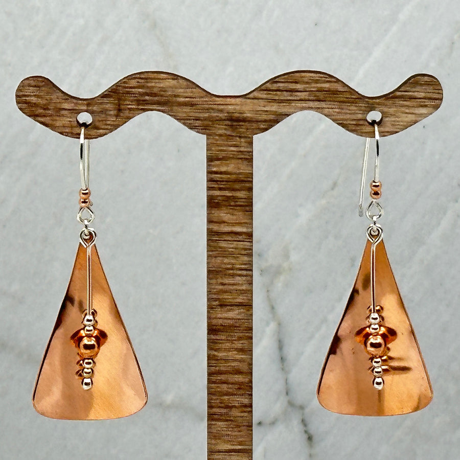 Pair of Bijou by Sam's Modern Shiny Copper and Silver Earrings