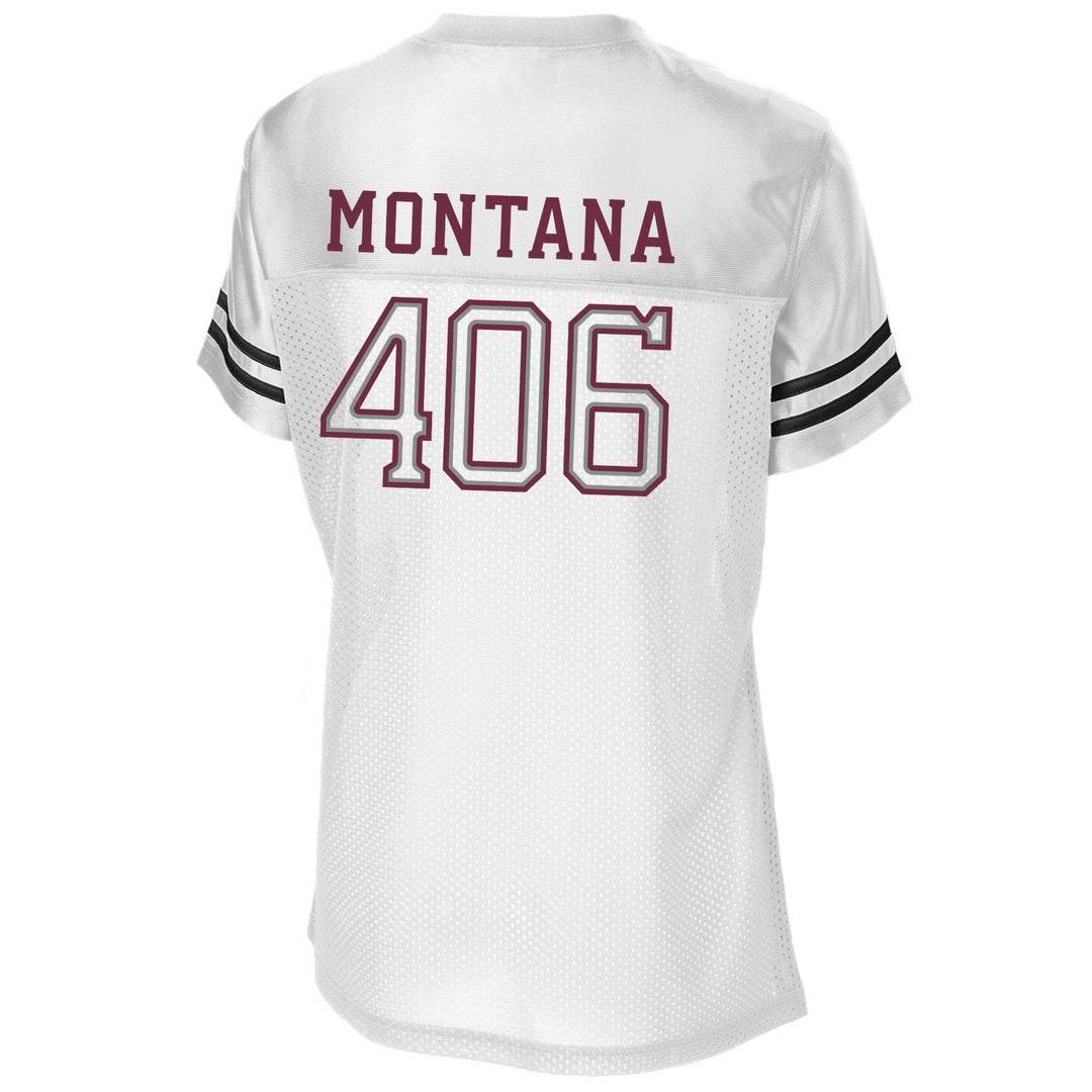 White Montana football jersey with &
